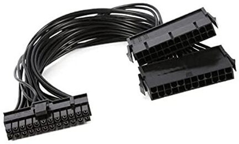 RyzCare 24 Pin Dual PSU Power Supply Splitter Extension Synchronizer Adapter Gaming Adapter(Male To Female ATX Motherboard Cable, For PC)