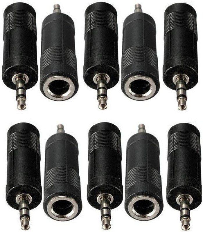 GoodsBazaar Microphone 6.35mm Female to 3.5mm Male Audio Connector Adapter Reducer Converter Straight XLR Patch Cable(5 cm in Length)