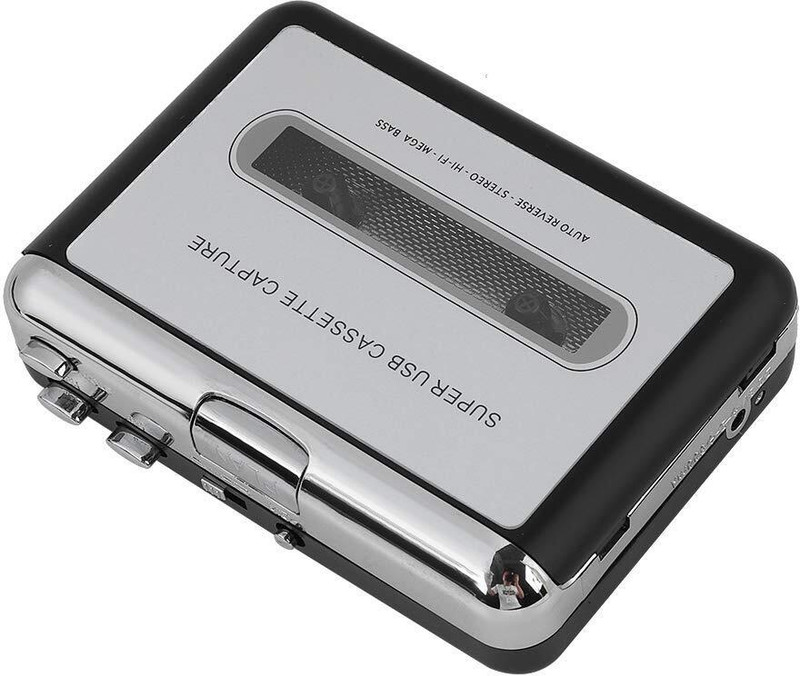 RyzCare 218 Portable USB MP3 cassette capture to MP3 USB Tape PC Super MP3 Music Player Gaming Adapter(3.4 Inch CD Player Black, For PC)