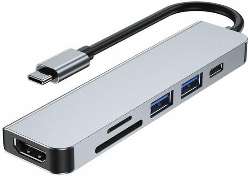 Crox 6 In 1 Usb C Hub Ethernet Port Pd 100w Type C Hub with 4K HDMI Output USB Hub Gaming Adapter(Multicolor, For Mac OS, PC, Xbox One, X-box 360)