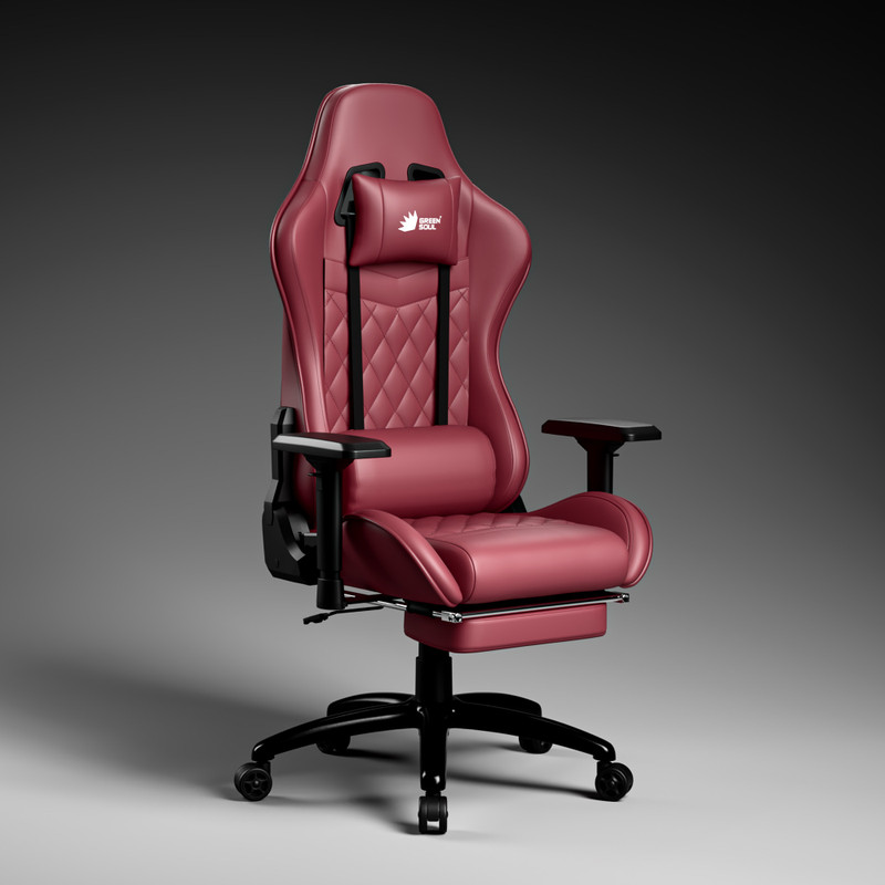 GREEN SOUL Ghost (2026 Edition) Upholstery with Diamond Stitching| 4D Armrest | 180 Recline Gaming Chair(Green)