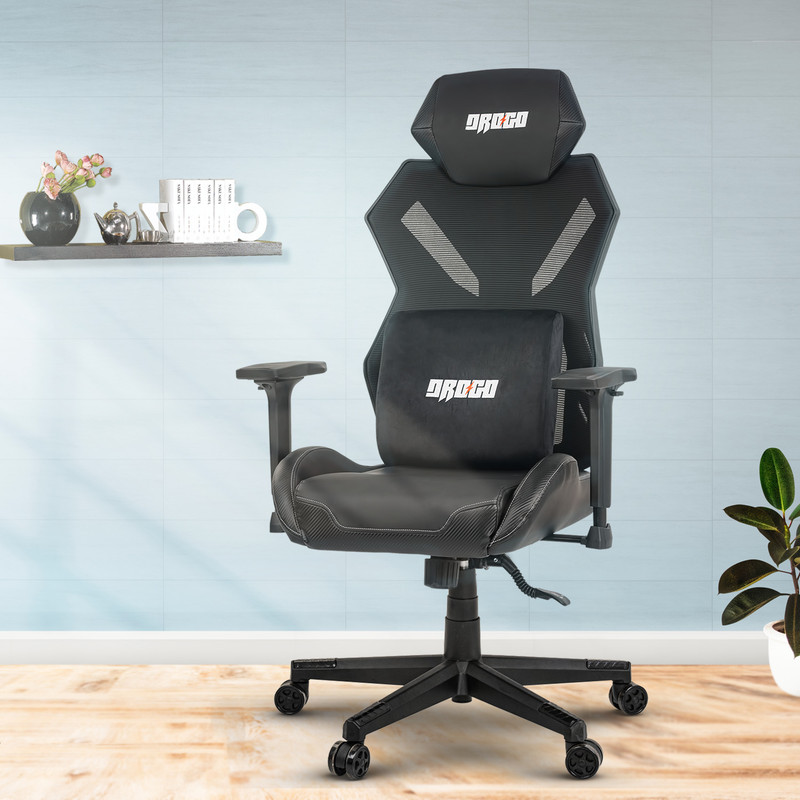 Drogo Ergonomic Gaming Chair with Adjustable Seat 3D Armrest, Breathable Mesh Material Gaming Chair(Black)