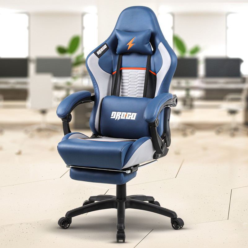 Drogo Multi-Purpose Ergonomic Gaming Chair with Head & Lumbar Pillow, Adjustable seat Gaming Chair(Brown)