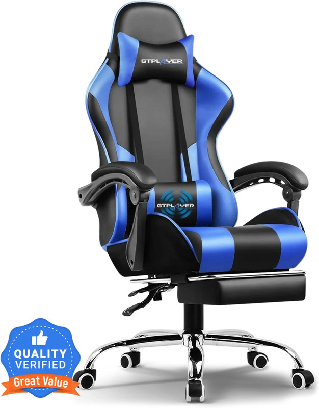 GTPLAYER 1USA Multi-Functional Ergonomic Multi-Functional Ergonomic Gaming Chair Gaming Chair(Blue)