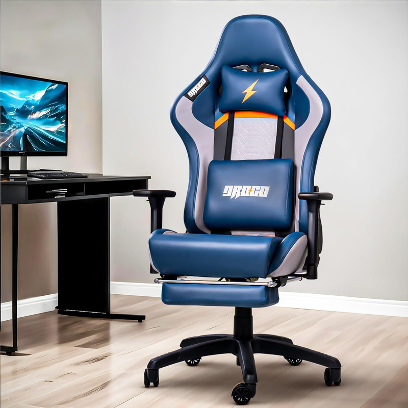 Drogo Ergonomic Gaming Chair/Computer Chair With Full Recline Back & 3D Armrest Gaming Chair(Blue)