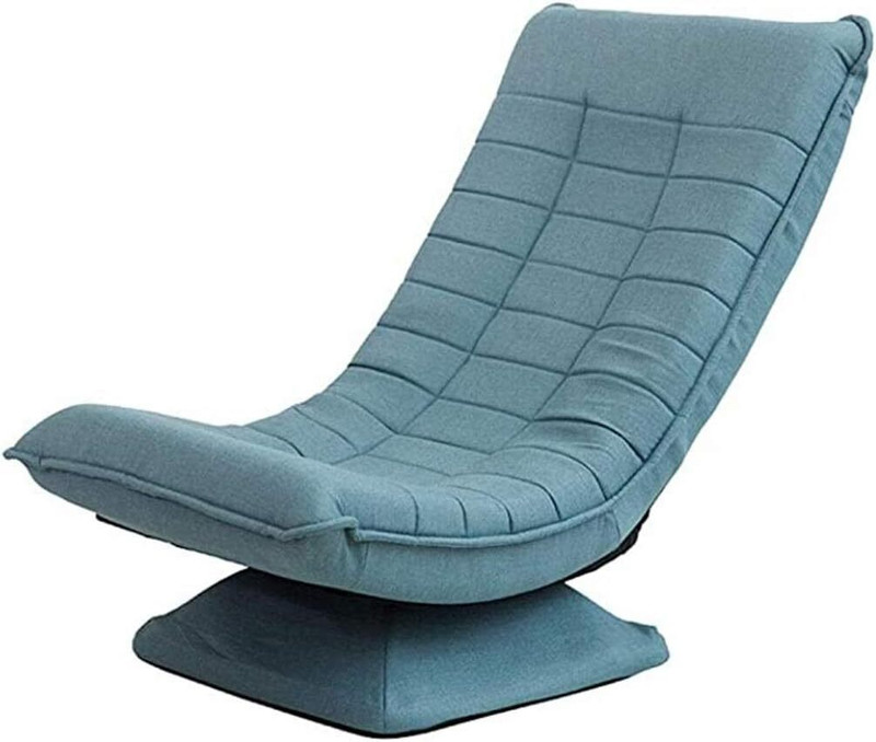KAWACHI Adjustable 5-Position Folding Recliner Floor Chair with 360° Swivel Gaming Chair(Blue)
