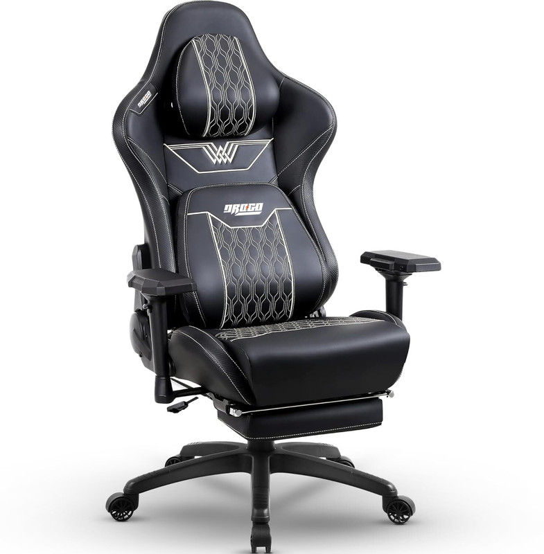 Drogo Ergonomic Gaming Chair with 4D Armrest Adjustable Seat, Foot Rest, Full Recline Gaming Chair(Black)