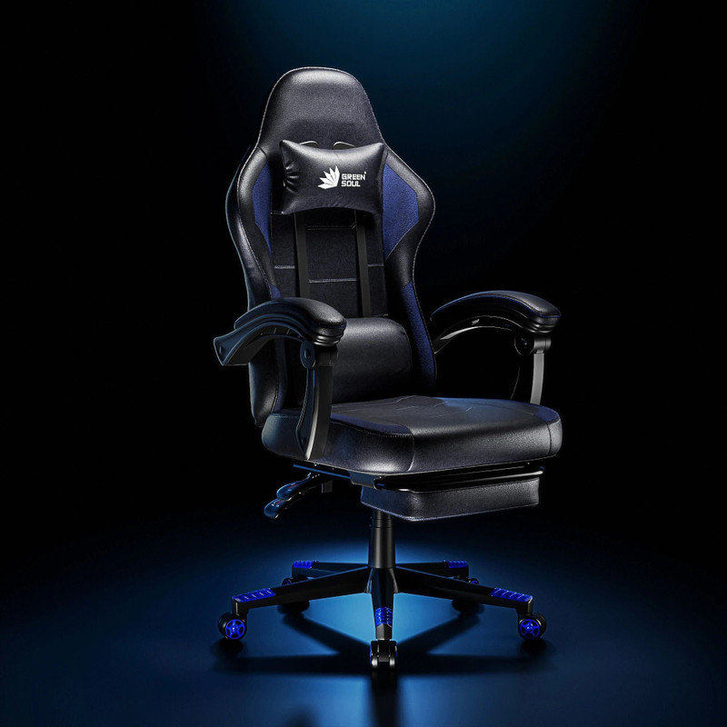 GREEN SOUL Blade Ergonomic Gaming Chair|Multi-Functional Computer Chair|Ergo Sync Armrest Gaming Chair(Black, Blue)