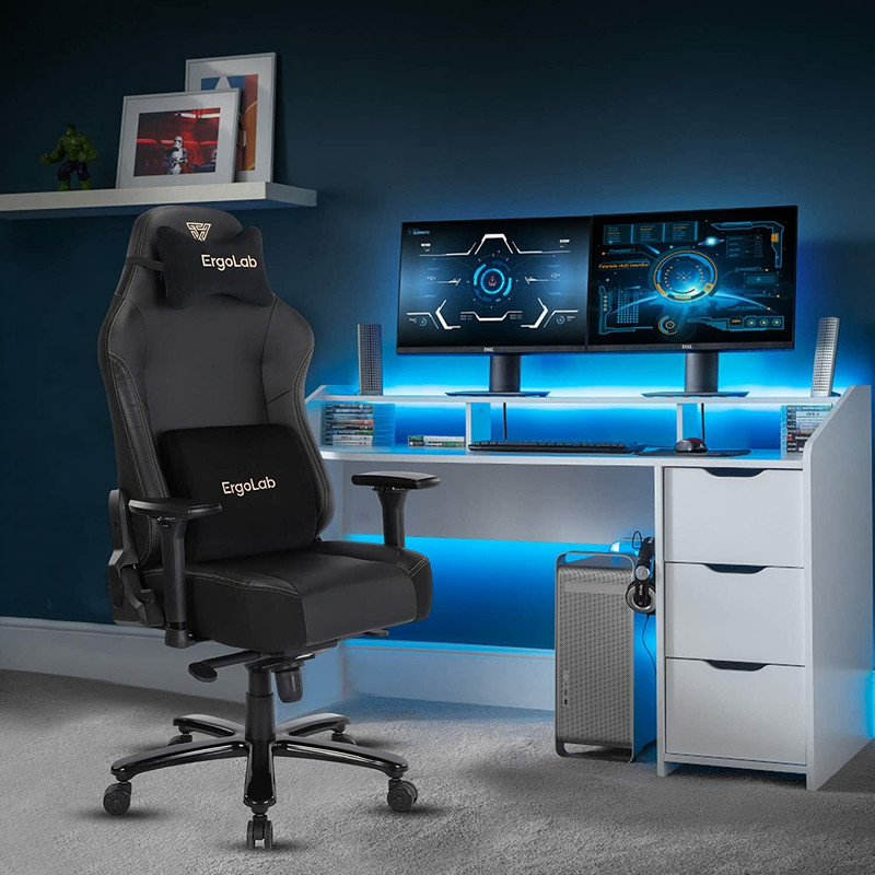 ErgoLab Phantom Ergonomic Gaming Chair with Premium Fabric & PU Leather Gaming Chair(Black)