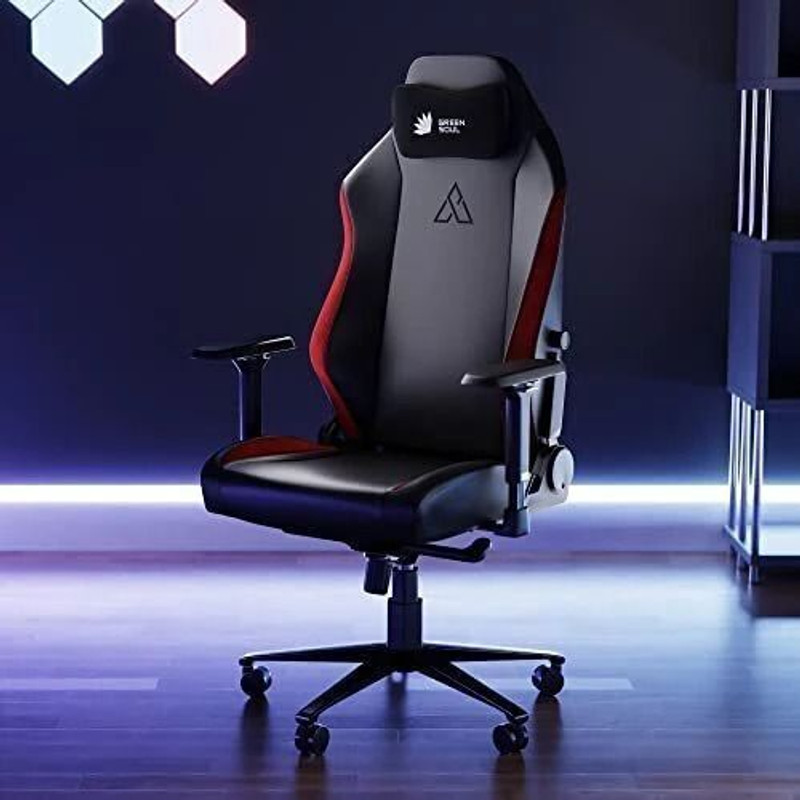 GREEN SOUL Assassin Ergonomic | Luxe Hybrid Leatherette, 4D Armrest, 2D Lumbar Support Gaming Chair(White)
