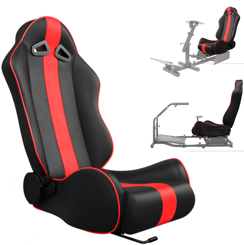 ASE Gaming APEX Series Simulator Seat with Slider And 180 Degree Recline Gaming Chair(Red, Black)