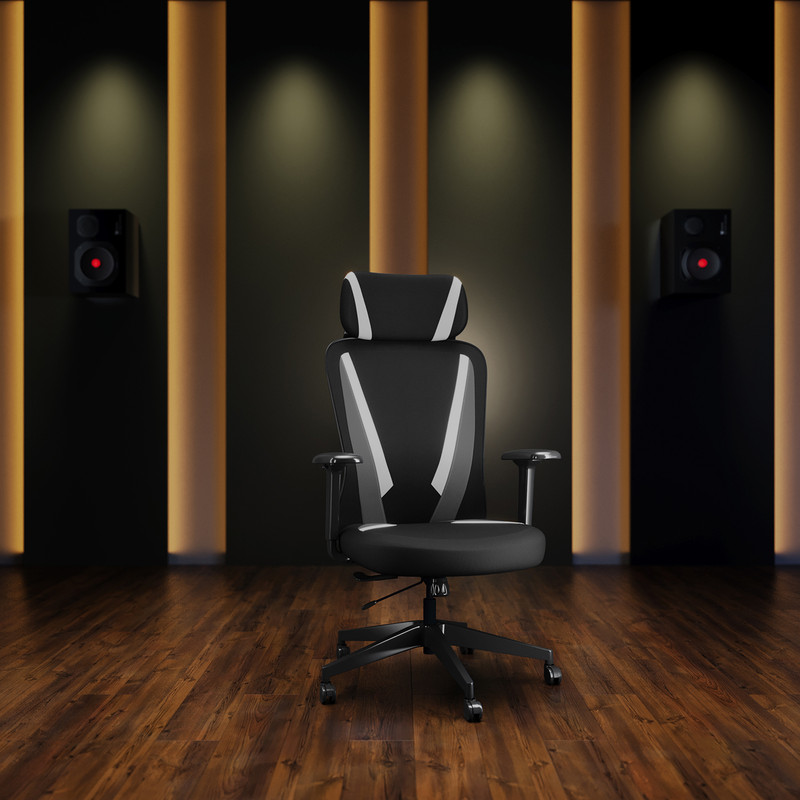 Interio by Godrej Camo Gaming Chair(Black, Grey)