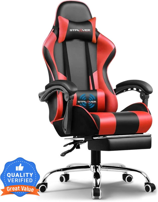 GTPLAYER 1USA Multi-Functional Ergonomic Multi-Functional Ergonomic Gaming Chair Gaming Chair(Red)