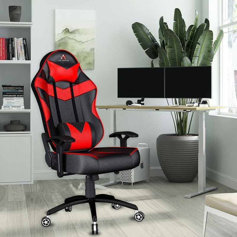ASE Gaming Gold Series with 180 Degree Reclining And Black Metal Base Gaming Chair(Black)