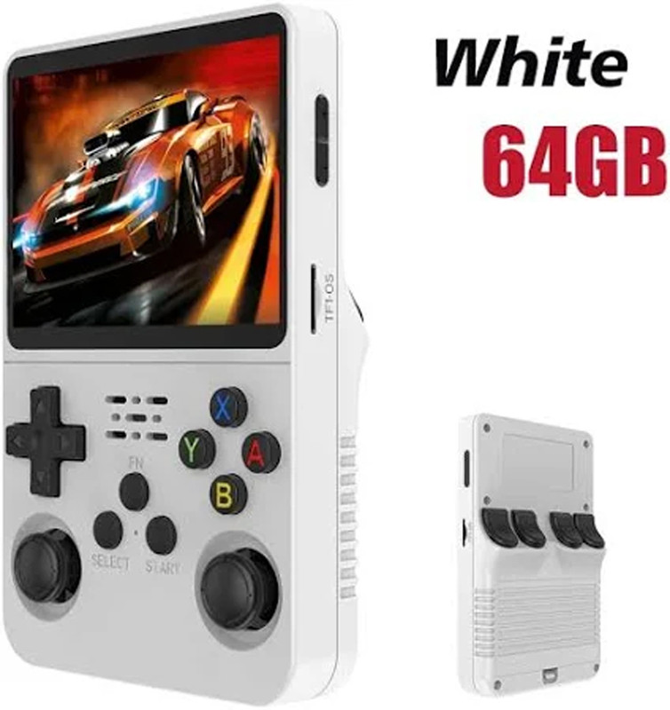 NOWAIT RetroFusion R36S Portable Classic Handheld Console For Smooth Gameplay 64 GB with 10000+ Support Classic Games And work with 20 emulators.(White)