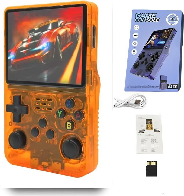 HG WORLD Retro Game R36s gaming console for Portable Style Pocket GameBox Handheld Gaming 3.5 IPS Screen Rechargeable Battery Handheld Console Gaming 64 GB with 15000 + Emulators Hand Video Game(Blue, Loved by Fans of Game Pad Playstation PS5,PS4,PS3,PS2,PS1, Xbox,Nintendo Switch)