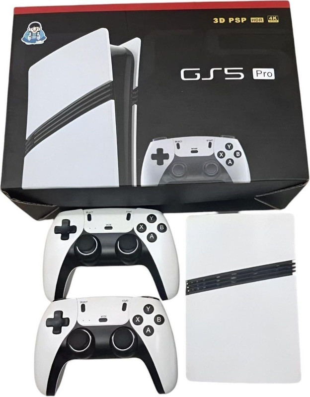 HG WORLD Retro GS5 PRO Gaming Console with 2.4G Dual Video Games For TV Wireless Gamepad 128 GB with 53+ Emulator, Full HD HDMI Output, TV Game Set(White, Loved by fans of Playstation Mini PS5,PS4,PS3,PS2,PS1,PSP,Xbox,Nintendo Switch)