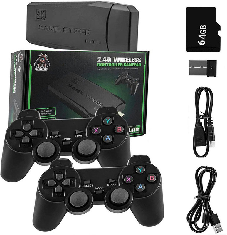 COUNTACH 4K 20000+ Classic Games Stick Wireless Controller 64 GB HDM 15 Emulators games 64 GB with 15 Emulators, Super Mario, Crash, GTA, Zelda, Sonic, Donkey Kong, Street Fighter(Multicolor)