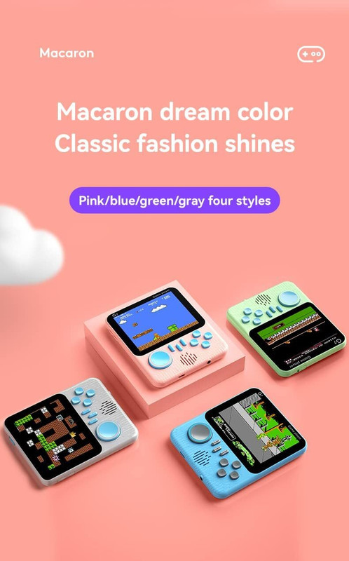Raptas Handheld Game Console is a Small, Retro Single-Player Gaming Device NA GB with yes(Multicolor)