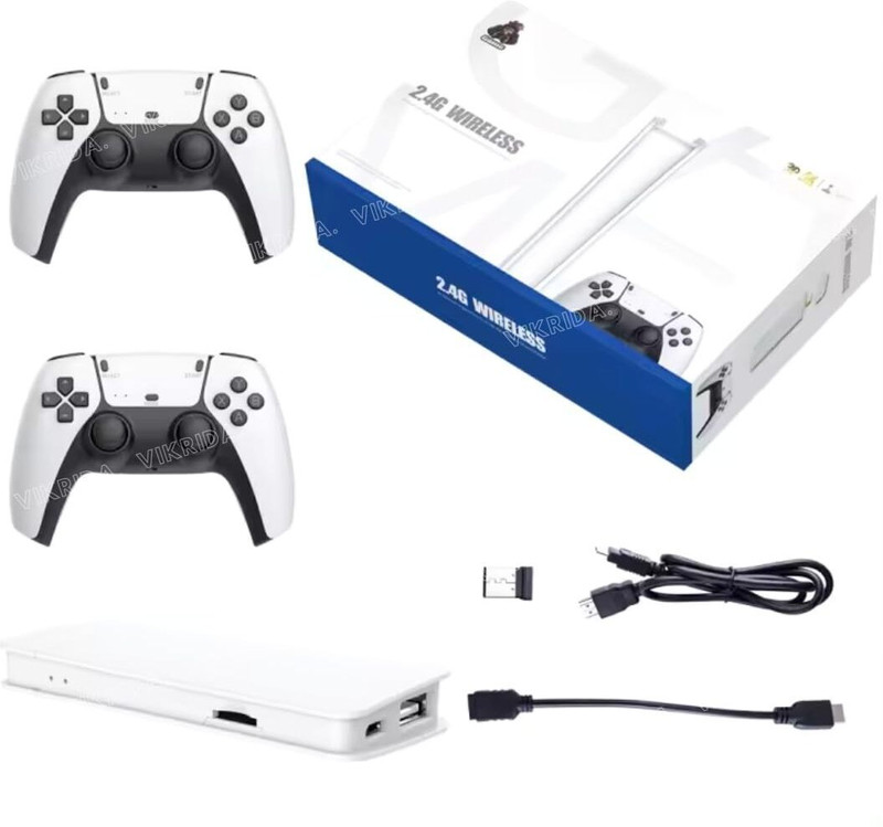 virat creation M15 Retro Game Stick Console Pro 2.4G Dual Wireless game box video games for tv 64 GB with Yes(Black, NO)