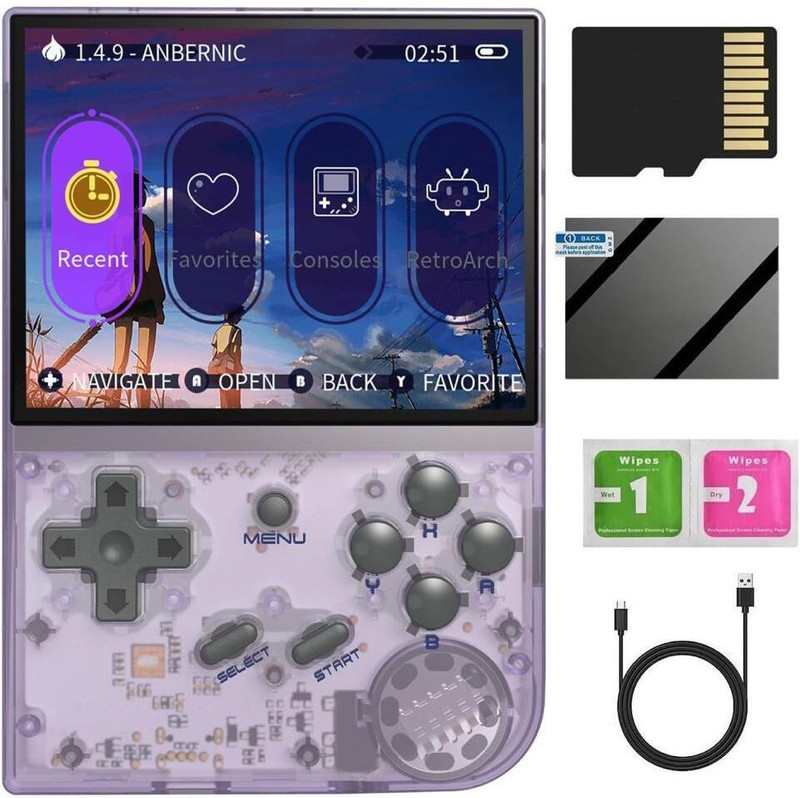 Playtastic RG35XX Retro Handheld Game Console 64 GB with Linux System 3.5 Inch IPS Screen, Built-in 64G TF Card(Black)