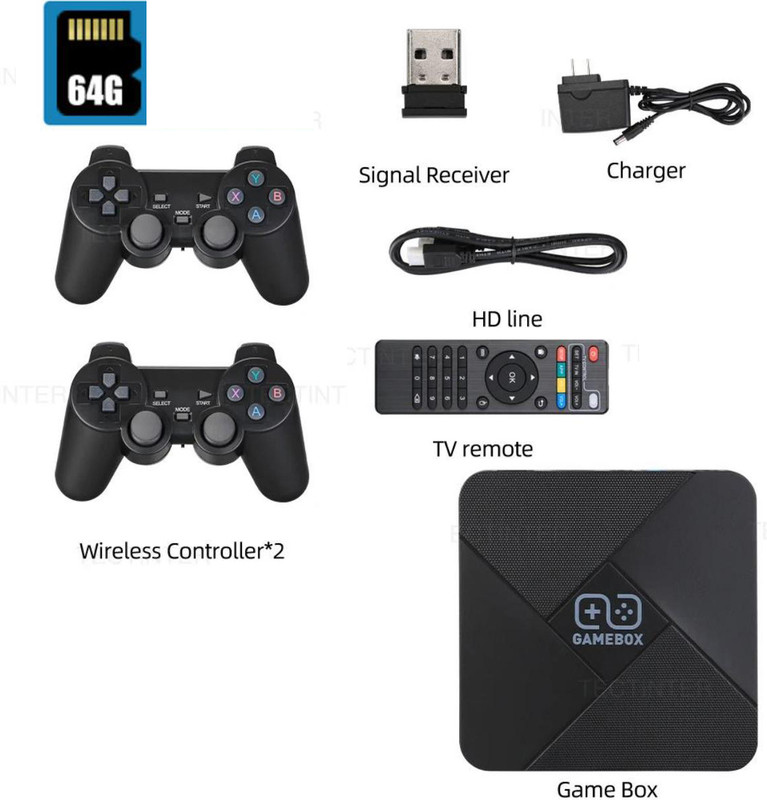 COUNTACH Video Game Box G5 WiFi 4K Emulator 50000+ Games Retro TV Box Console 64 GB with Super Mario, Crash, GTA, Zelda, Sonic, Donkey Kong, Street Fighter(Multicolor)