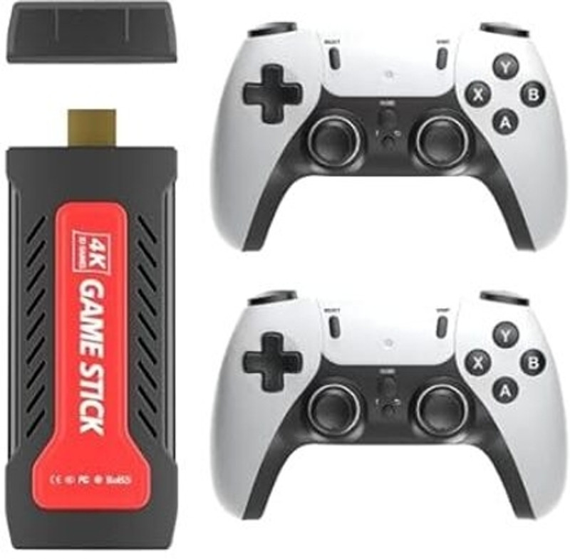 BCG GD30 4k Ultra HD Gamestick With 2 Wireless Controller 128 GB with PSP, PS1, DREAMCAST, N64, MAME, ARCADE, and All Retro Games(White)