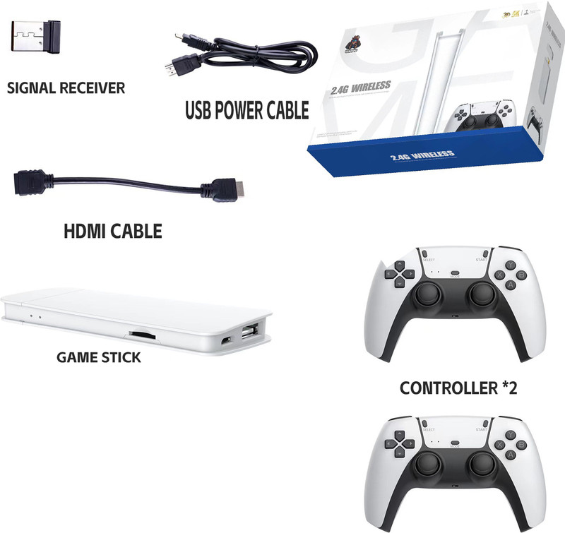 GROZA video games for tv Limited Edition M15 Retro Game Stick Console 15 emulators 64 GB with Mario, Crash, GTA, Zelda, Sonic, Tekken3, Street Fighter(Multicolor)