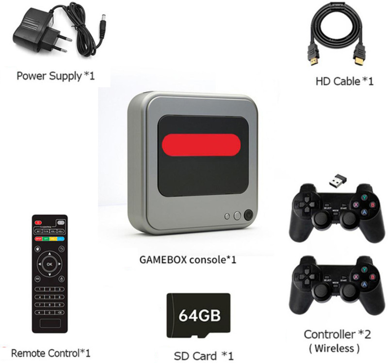 VK MART Support Android TV Console Gamebox G7 Retro Video Game Player WiFi 4K HD 64 GB with Super Mario, Crash, GTA, Zelda, Sonic, Donkey Kong, Street Fighter(black, grey)