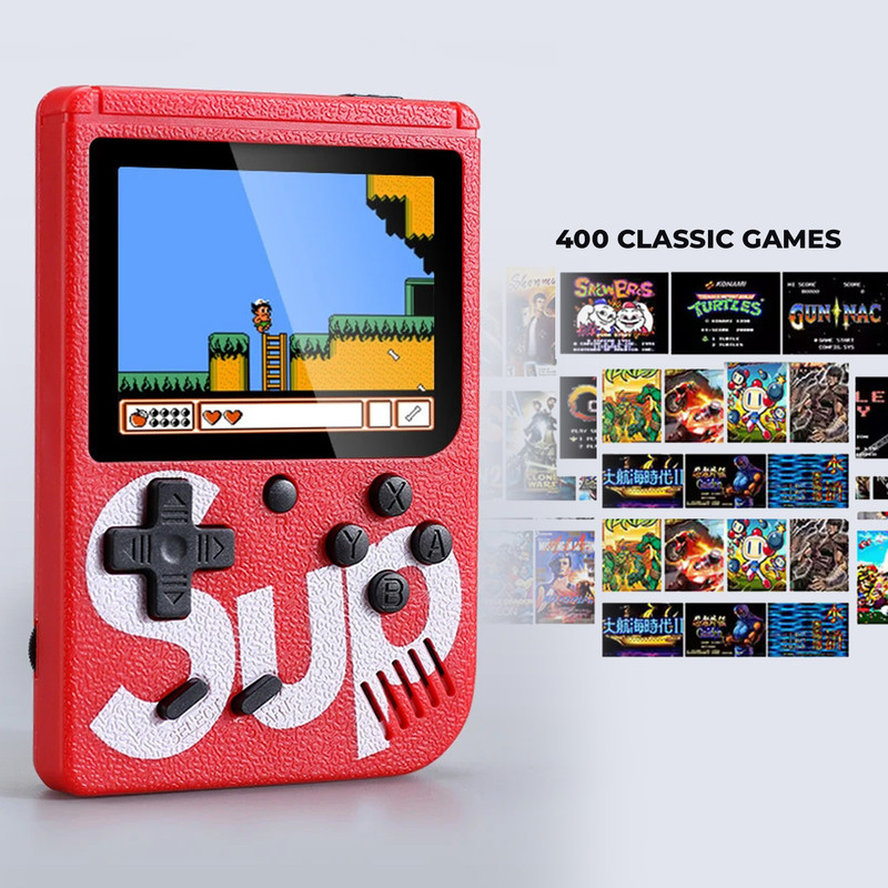 WRADER 400IN1 SUP Game Console Retro View Gaming, TV Support Handheld with 400 Classic Game like Contra Series, Super Mario Series etc(Multicolor)