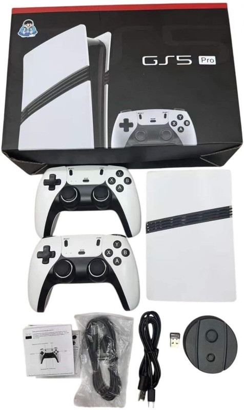 octanium GS5 PRO Game Stick 4k HD 20000 Retro Games Wireless Gamepad HDMI TV Output 64 GB with Takken, Mario, etc(White)
