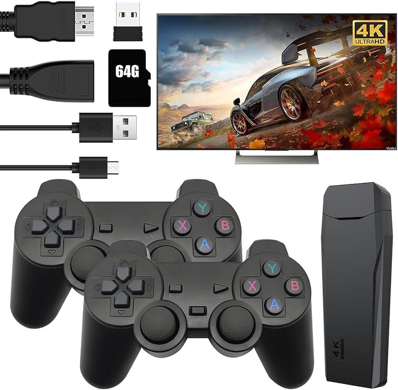Video Games for Kids Wireless 64GB, 4k HDMI Games Console Built in 10000 Game 5th Freedom Edition(Code in the Box - for PSP)