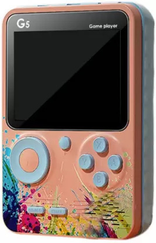 Asotai G5 500 In 1 Colorful Handheld Mini Retro Game Box Also Connect With TV Option 2 GB with 500(Pink)