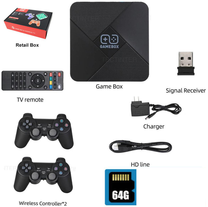 COUNTACH 4K HD Game Player for CPS, GB, GBA, GBC, N64, G5 ANDROID VIDEO GAME 64 GB with Super Mario, Crash, GTA, Zelda, Sonic, Donkey Kong, Street Fighter(Multicolor)