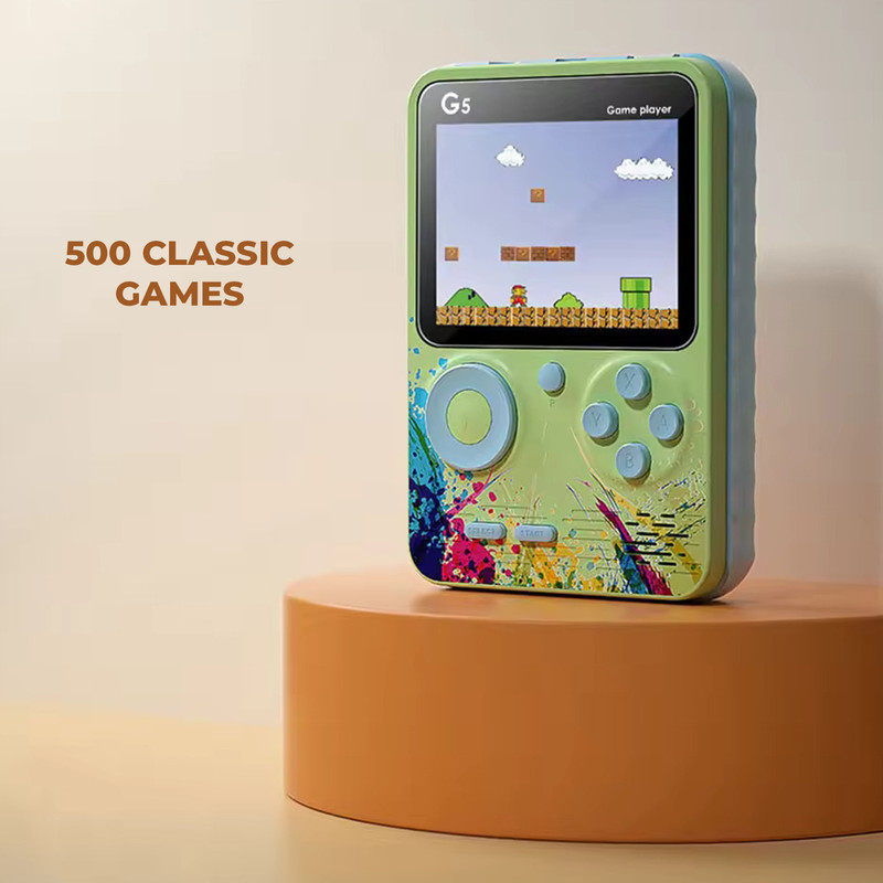 WRADER 500in1 Classic Video Game Console with AV Cable for TV, Multiplayer Support with 500 Games like Super Mario Series, Contra Series, Street Fighter, Snow Bros(Multicolor)