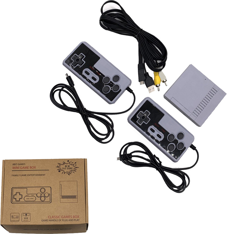 KAIKO BUIT-IN- 342 GAME PLUG-&-PLAY 8 BIT MINI GAME BOX, FAMILY GAME ENTERTAINMENT 1 GB with Super Mario, Crash, Zelda, Sonic, Donkey Kong, Street Fighter(Multicolor)