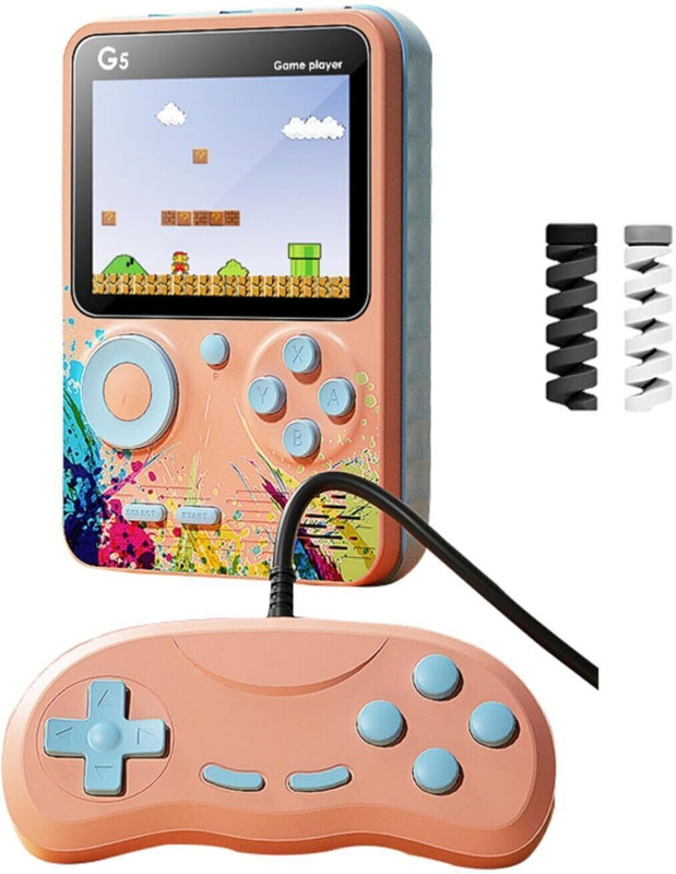 HG WORLD Retro G5 Game Box Classic Video Games Portable Handheld Pocket Gaming Console 128 MB GB with Games Contra, Tank, Bomber Man Etc., Connect TV, HD Large Screen(Grey, Blue, 500+ Classic Games, 3.0"Screen, Loved by Fans of PS2 PS5,Xbox,game stick 4k,PS3,PS4,Nintendo Switch,PVP,PS1,PSP)