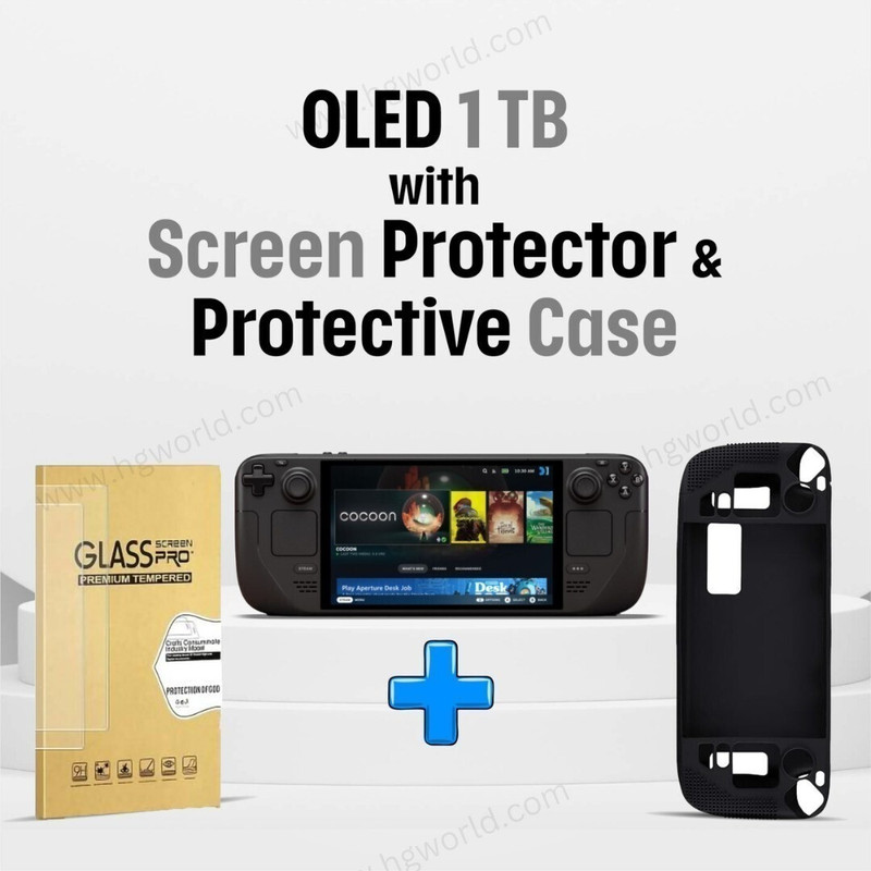 Valve Steam Deck Latest Oled Edition Handheld Gaming Console 512 GB with Screen Protector(Black, No)