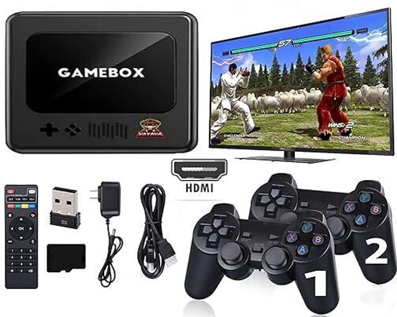virat creation G10 Retro Game Console 30000+ Games Classic & 3D Video Game Consoles 64 GB with Yes(Black)