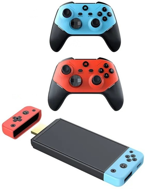 HG WORLD M66 Retro Game stick Console 4K Mini Arcade with Dual wireless Controller Gaming Console for TV Video Game for Kids (Best Gift & Fun) All Ages 64 GB with 30+ Emulator, Full 4K Ultra HD Game Stick, TV Game Set, Mini Video Game Hand TV(Neon Red and Blue, 20000+ God of War, GTA, Donkey Kong, T