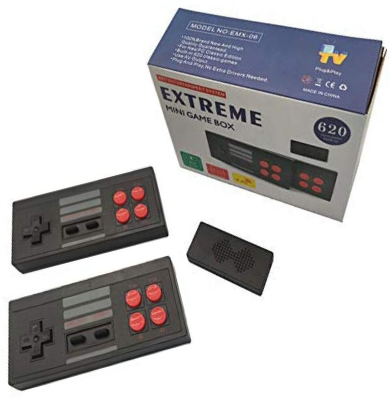 VK MART Wireless GAME STICK CONSOLE Gaming Box-Extreme Mini (620Games)8 BIT VIDEO GAMES na GB with SUPER MARIO:new contra:street-fighter:sky-force:MARIO BROS:CONTRA :micky mouse(Multicolor)