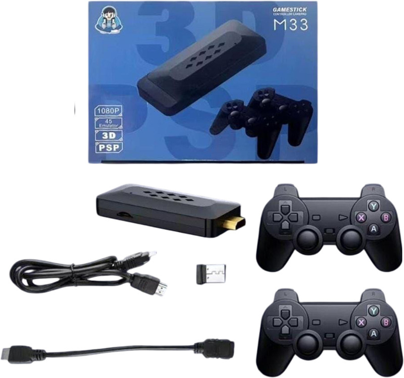 GARNER TV 4K 3D M33 2.4G Wireless Game Stick Output Support 45 emulators, 30k + Games 30k+Games GB with Action, Adventure, Fighting, Racing(Multicolor)