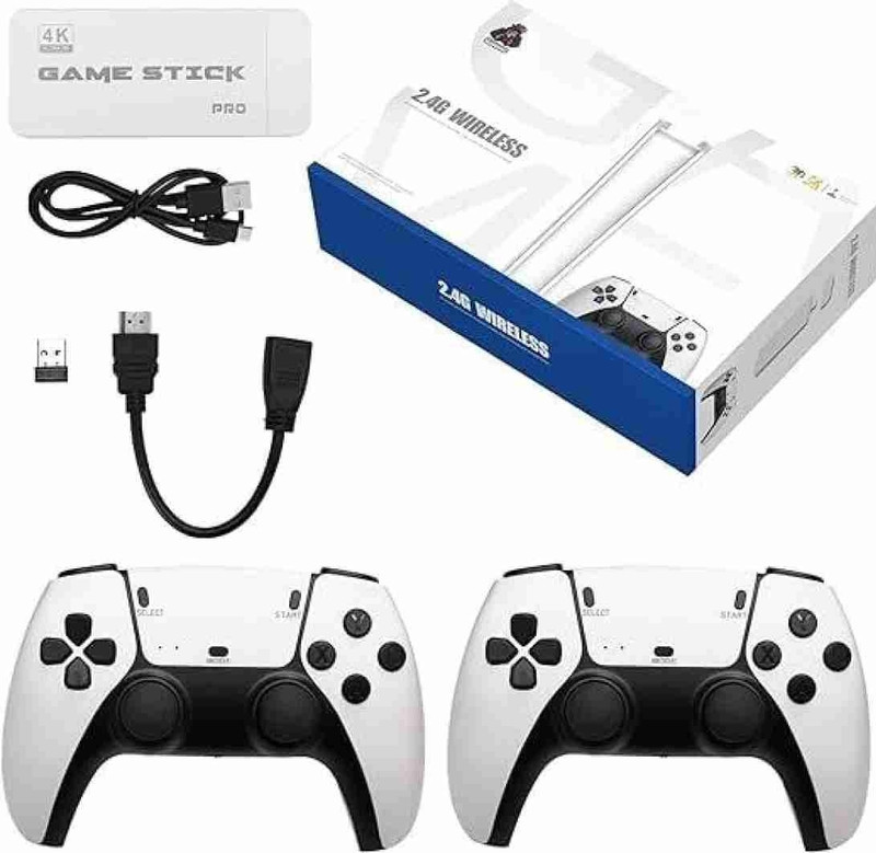 virat creation PS5 4k Ultra HD gamestick With 2 PS5 Wireless Controller 64 GB with Yes(Black)