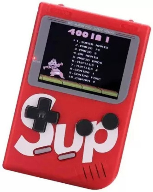 QAWACHH SUP 400 in 1 Games Retro Game Box Console Handheld, with yes(Red)