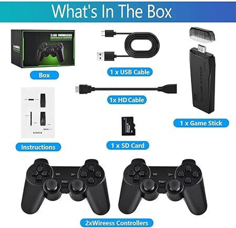 SSR 2.4G GAME CONSOLE 64 GB with 20000 PLUS(Black)