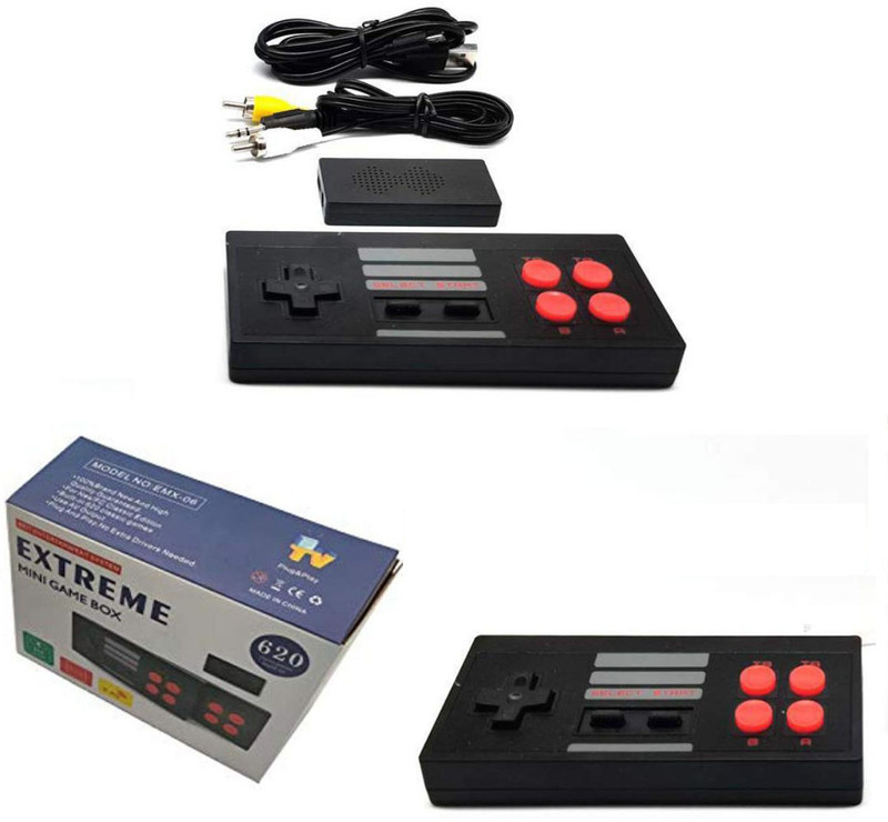 NOWAIT 4K HD RetroBlaze Wireless Plug And Play Game Console 1 GB with 620 Games like contra, mario, cricket, football etc.(Multicolor)
