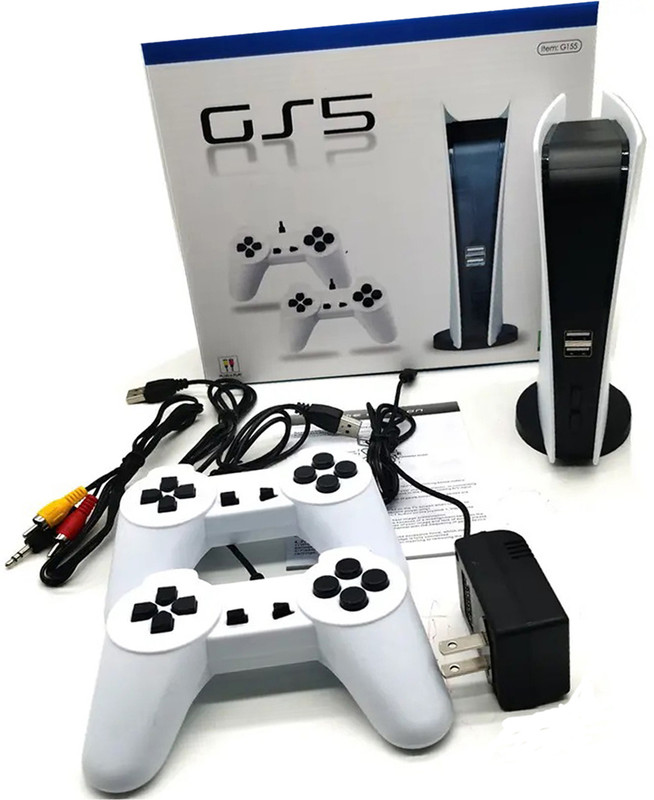 Nouveau 8BIT RETRO NEW G5 PS5D CLASSIC TV VIDEO GAME WITH 620 GAMES NA GB with Contra(White)