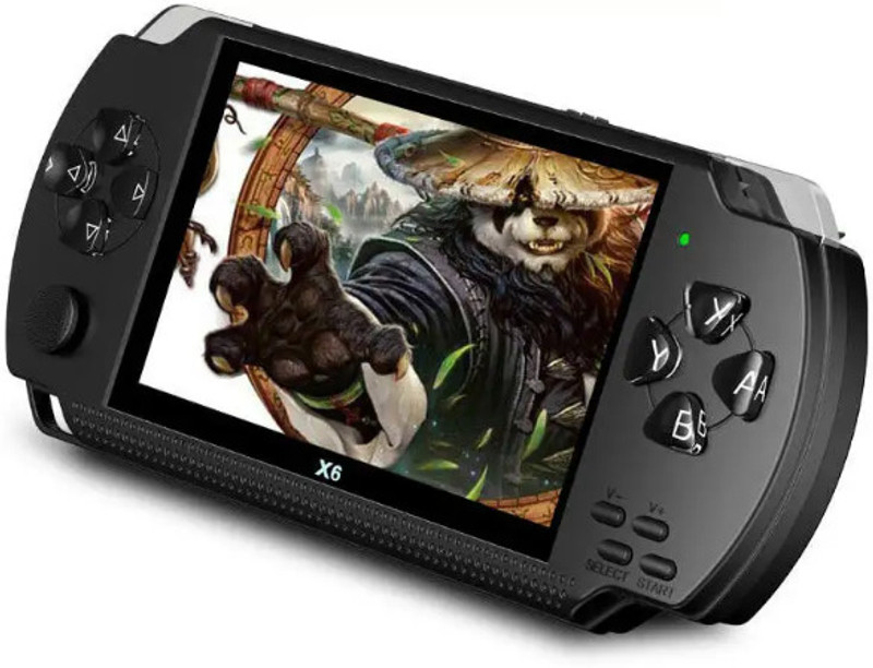 GLOWISH X-6 PSP, Camera,Video,E-book MULTIMEDIA PLAYER GAMES INCLUDED 4 GB with 100 GAMES, Tekken 3, Racing, Contra, mario(Multicolor)