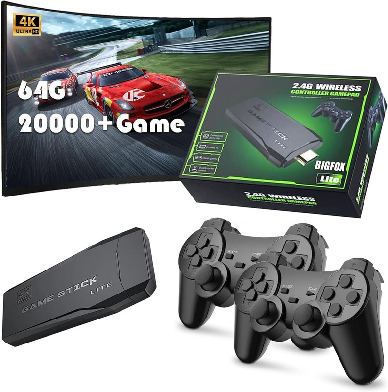 HDMI Output 2.4G M8 4K Stick 20000+ Classic Retro Game 64 GB 15 Emulators 64 GB Exclusive Edition(Code in the Box - for PC)