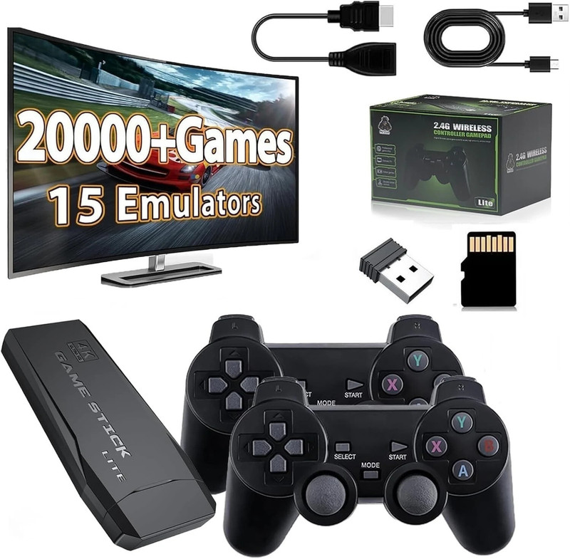 Advik Retro Game Stick 2.4G Wireless Classic Video Gaming Console 64 GB with Video Gaming Console Motion Controller(Black)